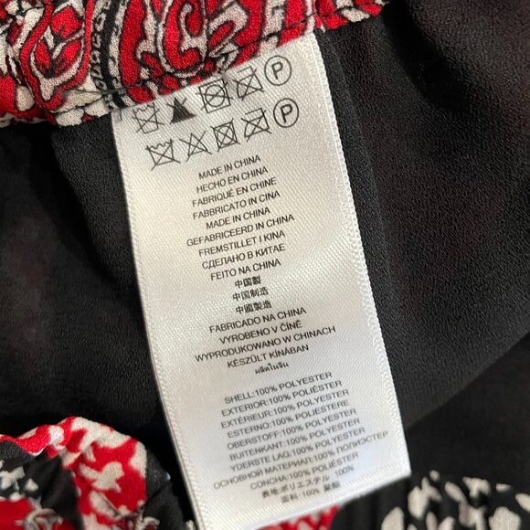 New MK Bandana Paisley Pleated Maxi Skirt Red Currant XS (runs large) - Picture 6 of 7